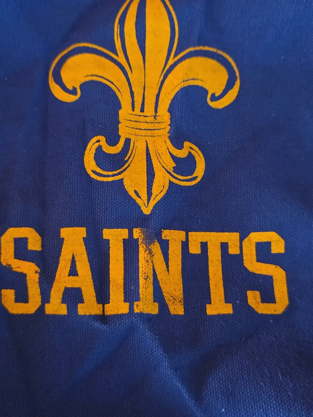Saints Navy and Gold Duffle Bag Overnight Bag Gym Bag Canvas